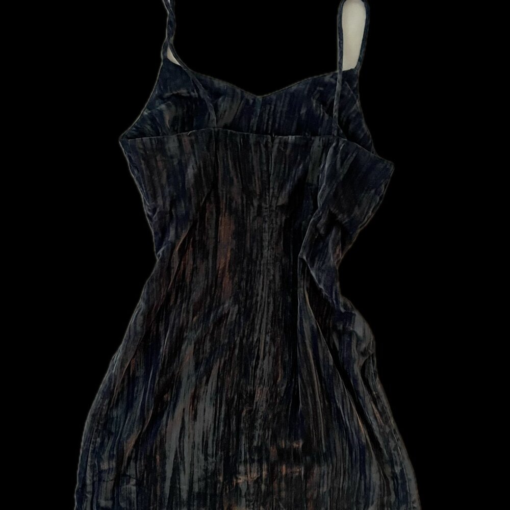 Elodie V-Neck Velvet Cami Dress in Blue Slate M - Picture 4 of 5